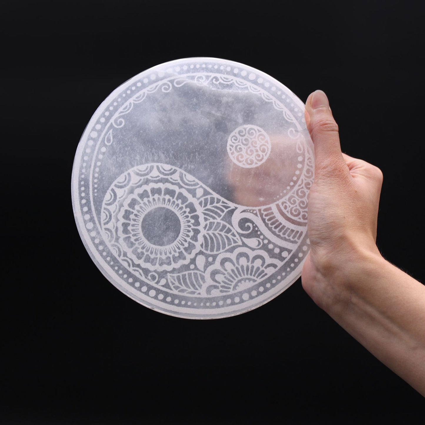 Placa de Carga de Selenite Grande 18cm - Feng Shui