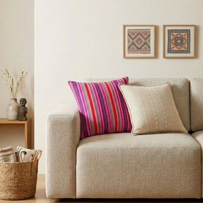 Capa de Almofada Boho 45x45 cm — Riscas Neon