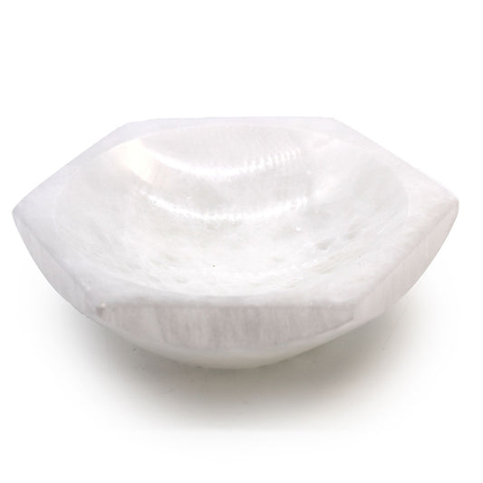 Tigela Hexagonal de Selenite 15cm