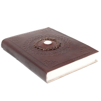 Caderno de Couro Genuíno - Pedra da Lua