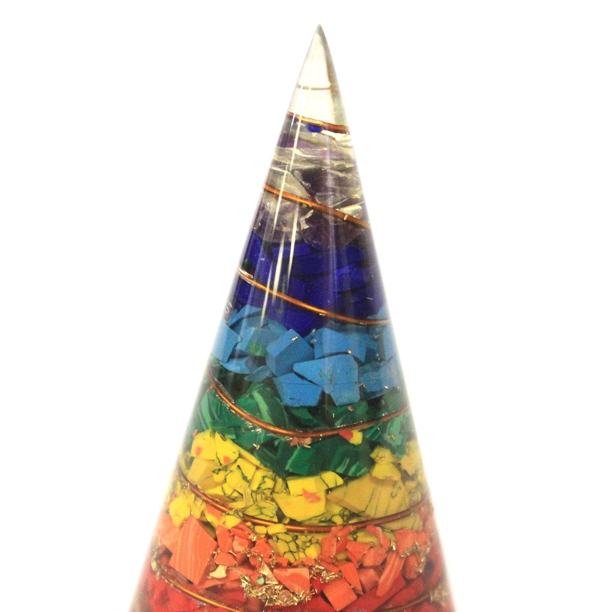 Cone de Orgonite 80 mm com Cristais