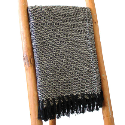 Manta Boho 100% Algodão — Carvão