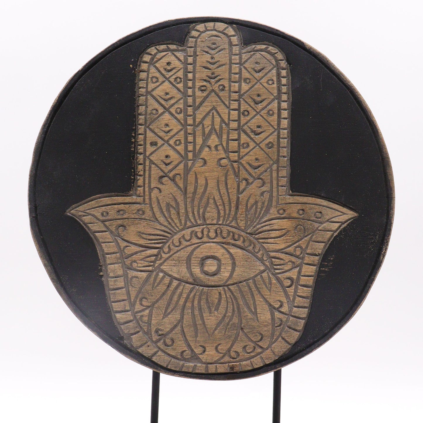 Conjunto Buda Feng Shui - Hamsa - Cinzento
