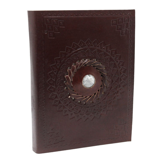 Caderno de Couro Genuíno - Pedra da Lua