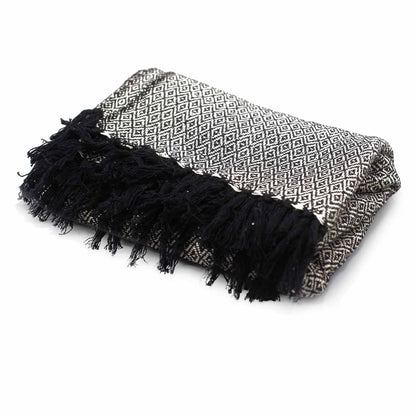 Manta Boho 100% Algodão — Carvão