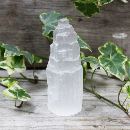 Torre de Selenite Natural - 10 cm