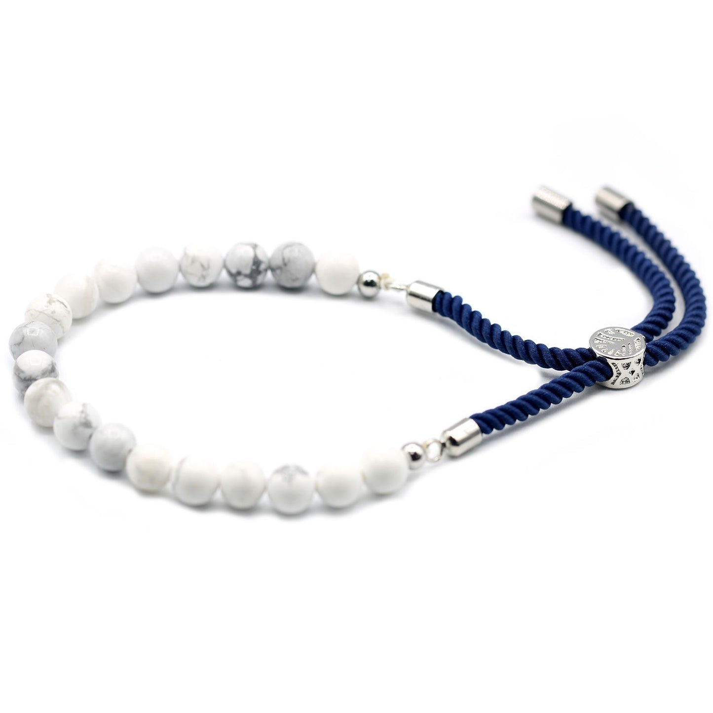 Pulseira de Howlita Branca Ajustável