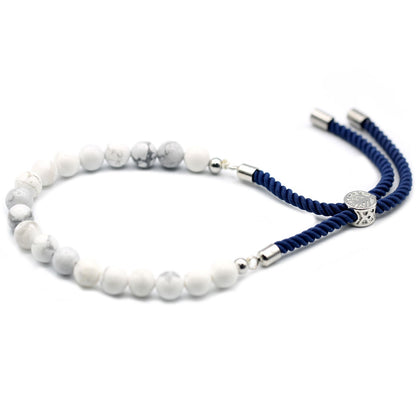 Pulseira de Howlita Branca Ajustável