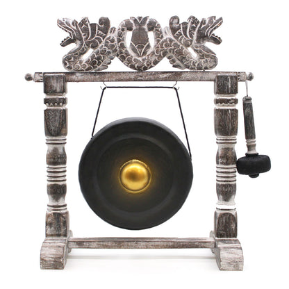 Gongo de Meditação com Suporte - 25cm - Preto