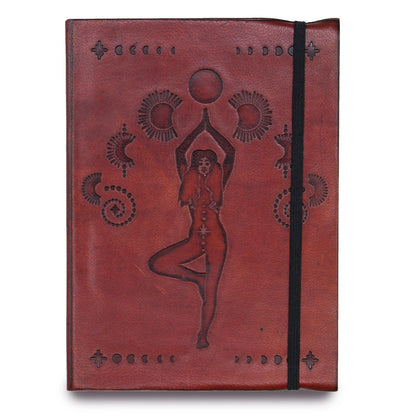 Caderno Pequeno de Couro Vegetal - Deusa Cósmica