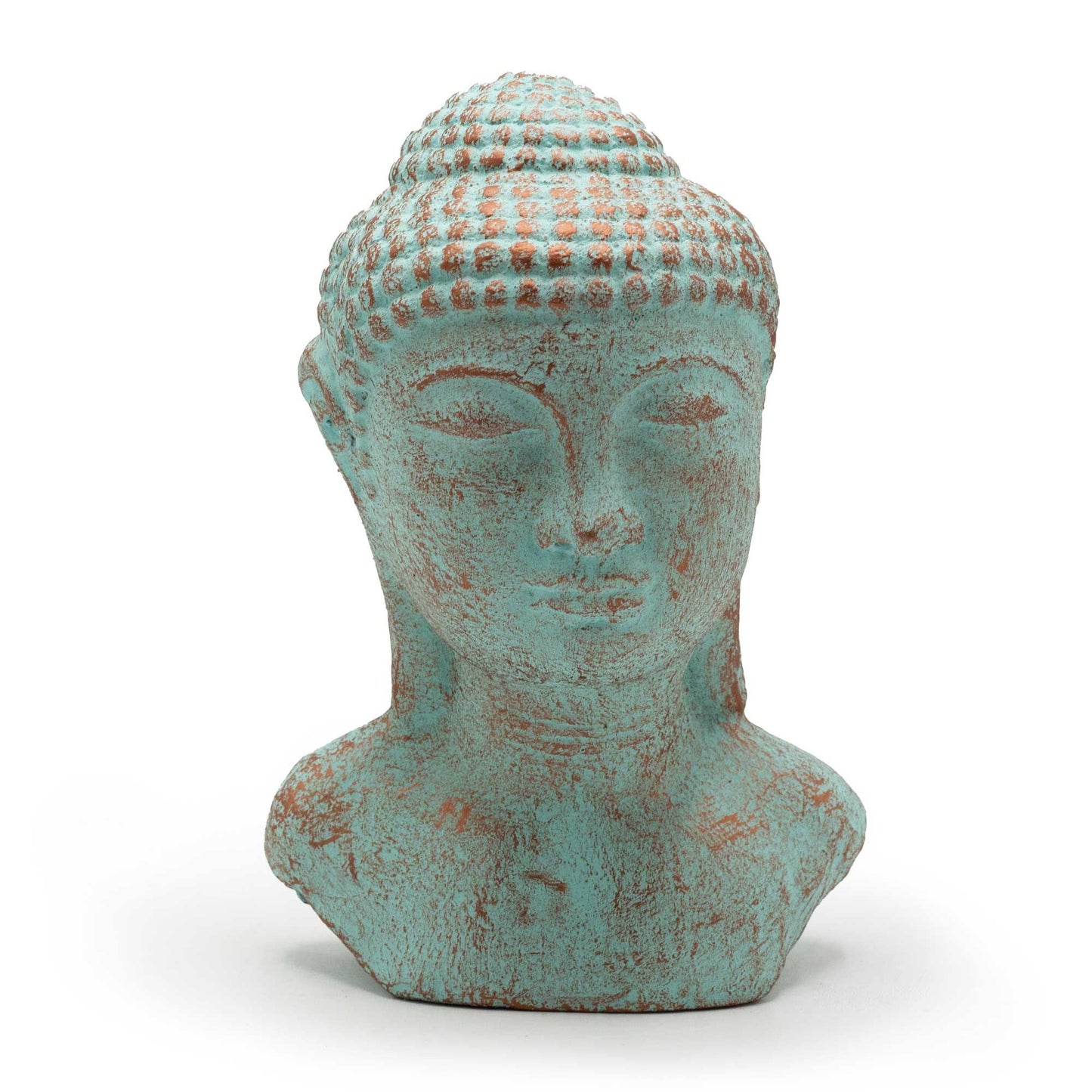 Cabeça de Buda Tranquilidade - Efeito Cobre Verde