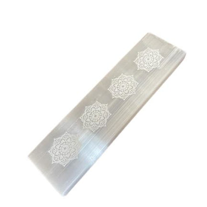 Placa de Carga de Selenite para Barra Plana 15cm - Mandala