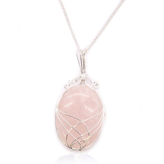 Colar de Quartzo Rosa em Cascata II