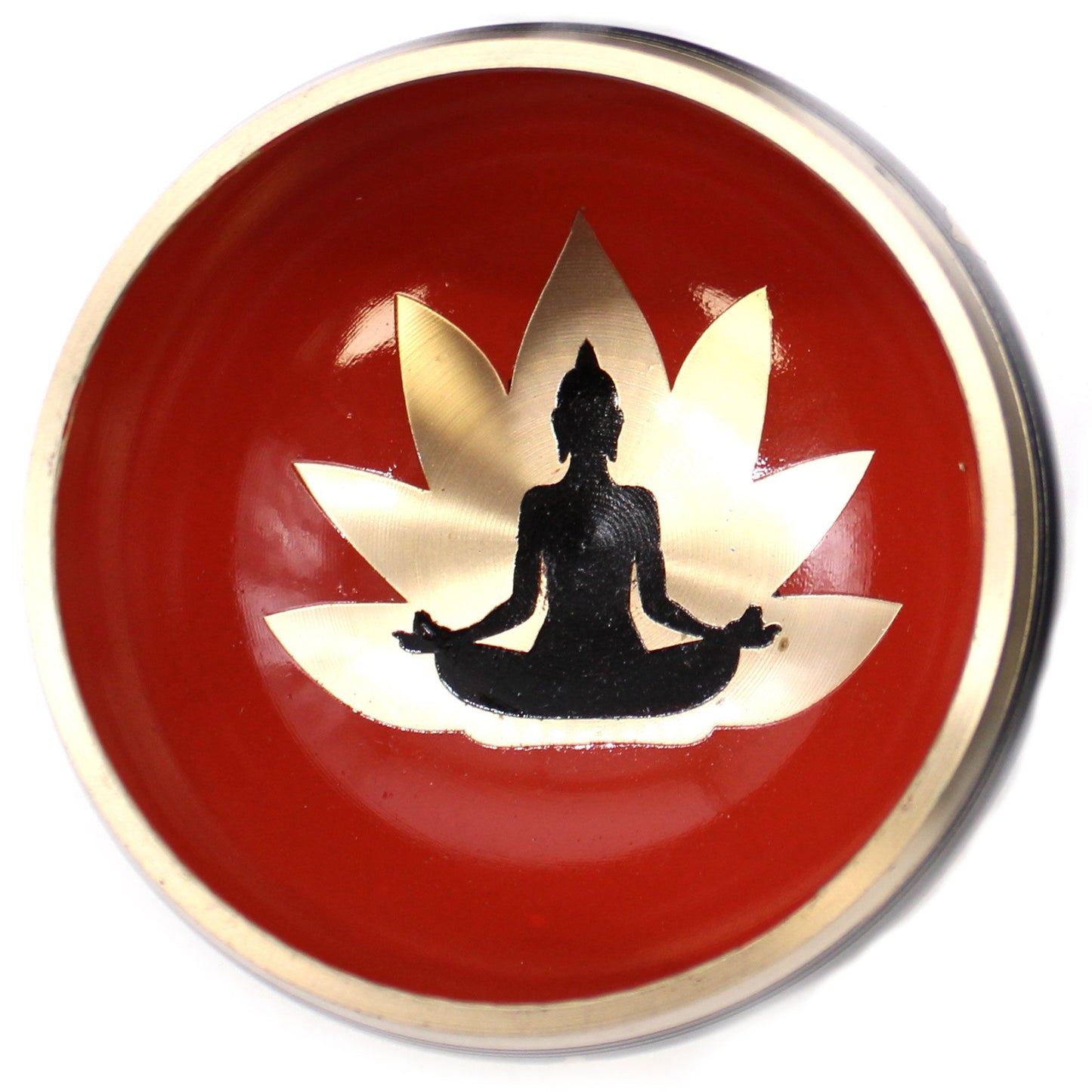 Set Taça Tibetana - Buda - Preto/Laranja 10,7 cm