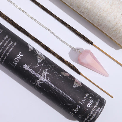 Incenso Ritual de Bruxa Antiga - Amor | Pêndulo de Quartzo Rosa