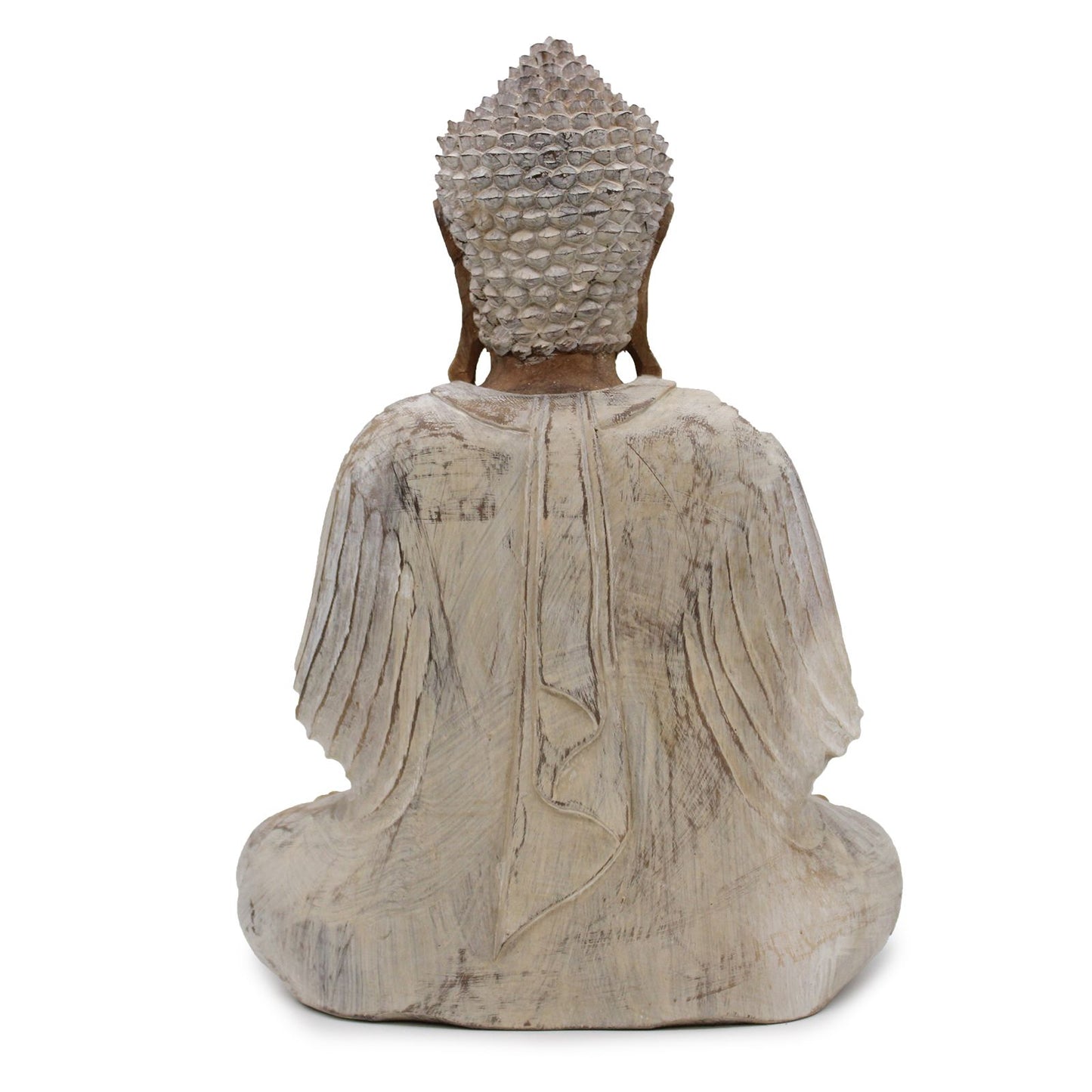 Estátua de Buda Branqueada - 40cm Transmissão de Ensinamento