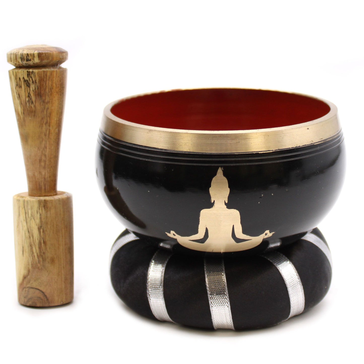 Set Taça Tibetana - Buda - Preto/Laranja 10,7 cm