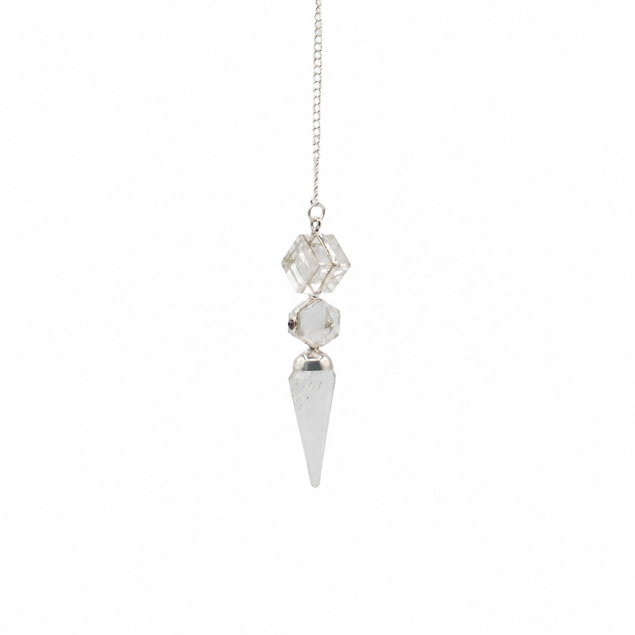 Péndulo de Três Peças - Quartzo Cristal