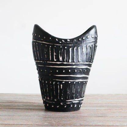 Jarra de Cerâmica com Espirais - Chocolate 23cm