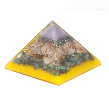 Pirâmide de Orgonita 70mm - Cristais dos Chakras - Árvore da Vida