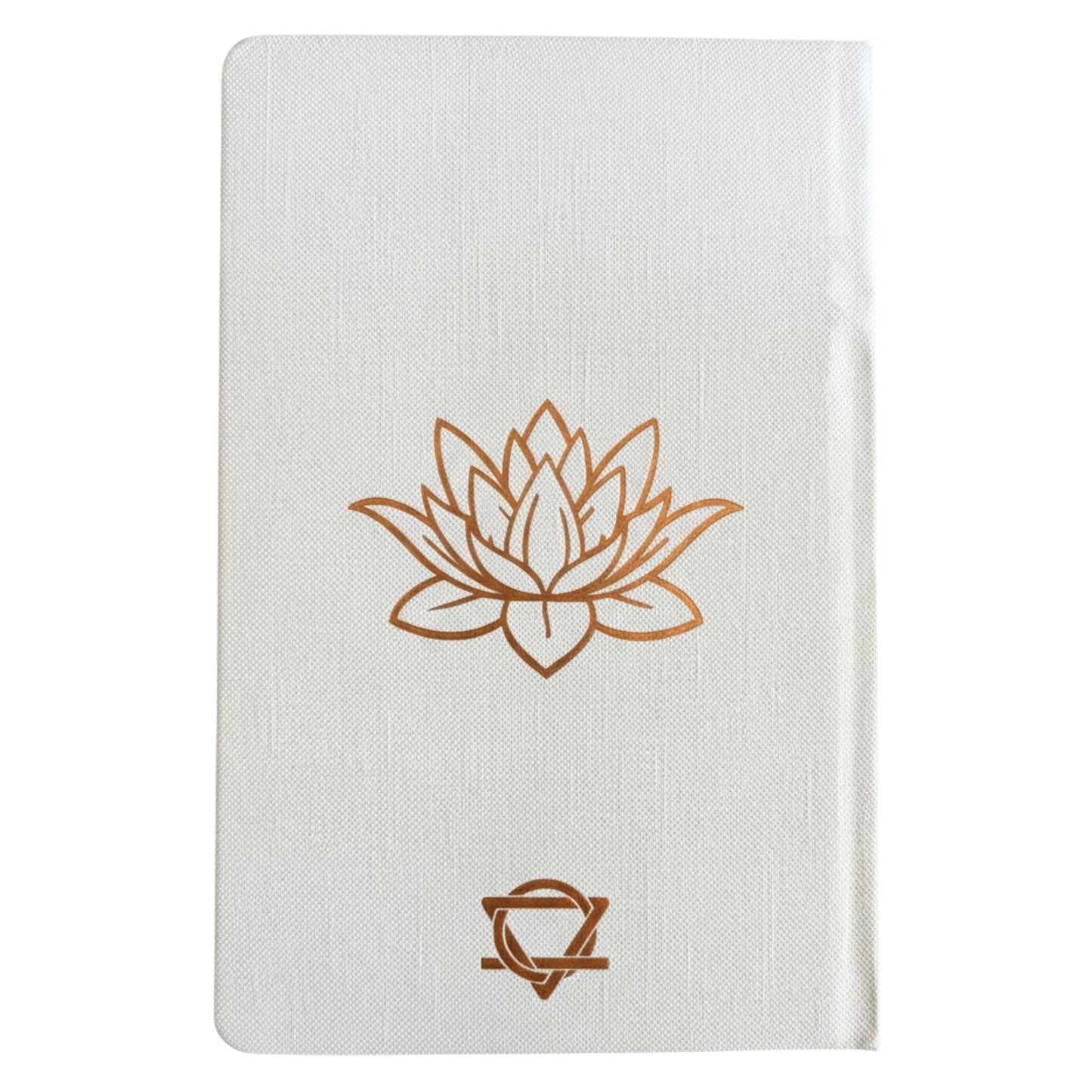 Caderno de Bem-Estar Branco - Árvore da Vida em Ouro Rosa