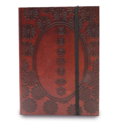 Caderno Pequeno de Couro Vegetal - Chakra Mandala