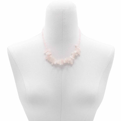 Colar Longstone de Quartzo Rosa