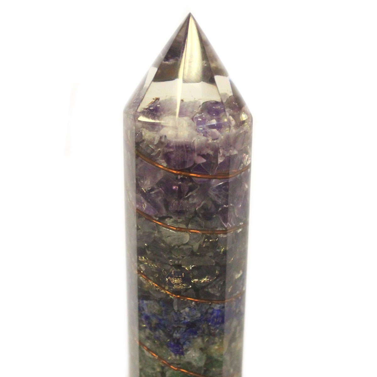 Orgonite de Água 15 cm com Cobre e Cristais