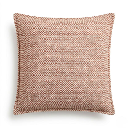 Capa de Almofada Boho 45x45 cm — Quadrados Bordô
