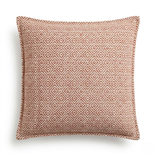 Capa de Almofada Boho 45x45 cm — Quadrados Bordô