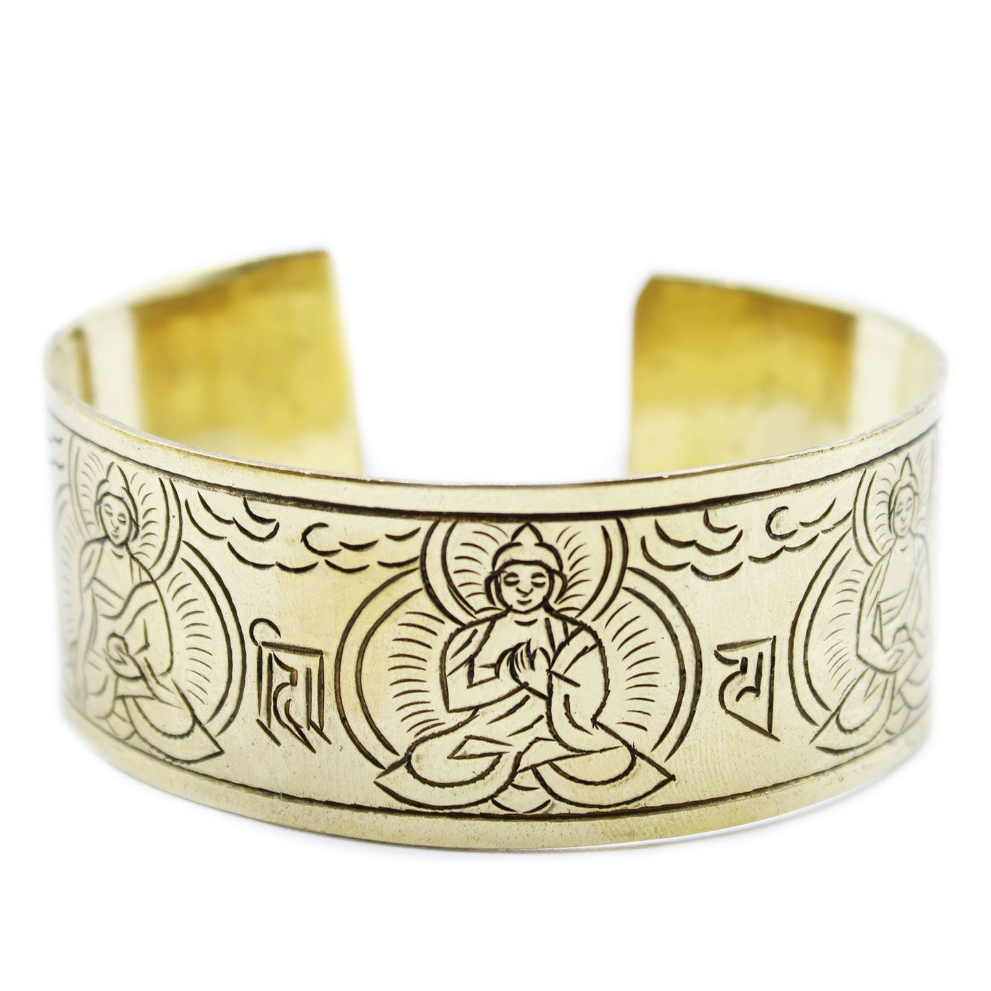 Pulseira Tibetana de Latão - Cinco Budas