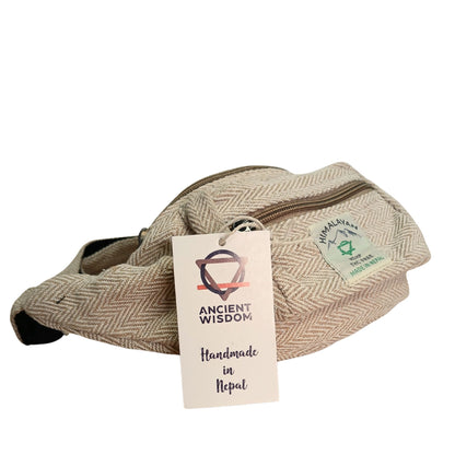 Bolsa de Cintura de Cânhamo e Algodão - Natural