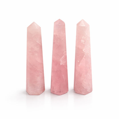 Ponta de Obelisco Quartzo Rosa — aprox. 11 cm
