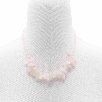 Colar Longstone de Quartzo Rosa