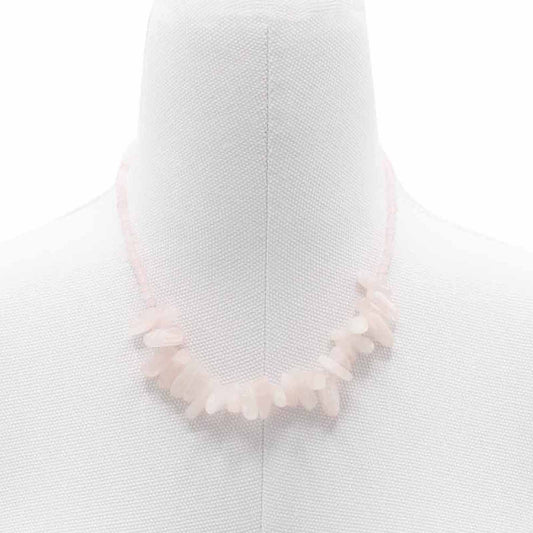Colar Longstone de Quartzo Rosa