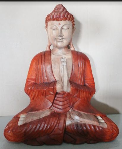 Estátua de Buda Esculpida à Mão - 40cm Boas-vindas