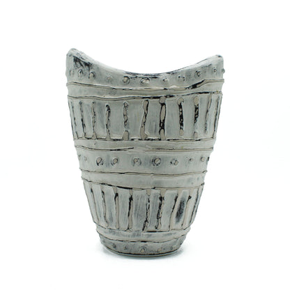 Jarra com Pescoço Largo em Cerâmica - Creme 22cm