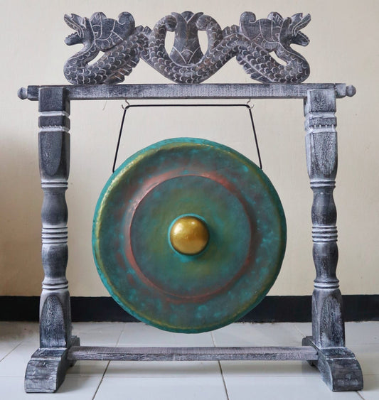 Gongo de Meditação com Suporte - 35cm - Verde
