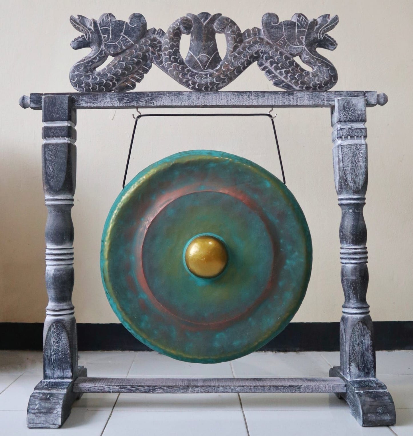 Gongo de Meditação com Suporte - 25cm - Verde