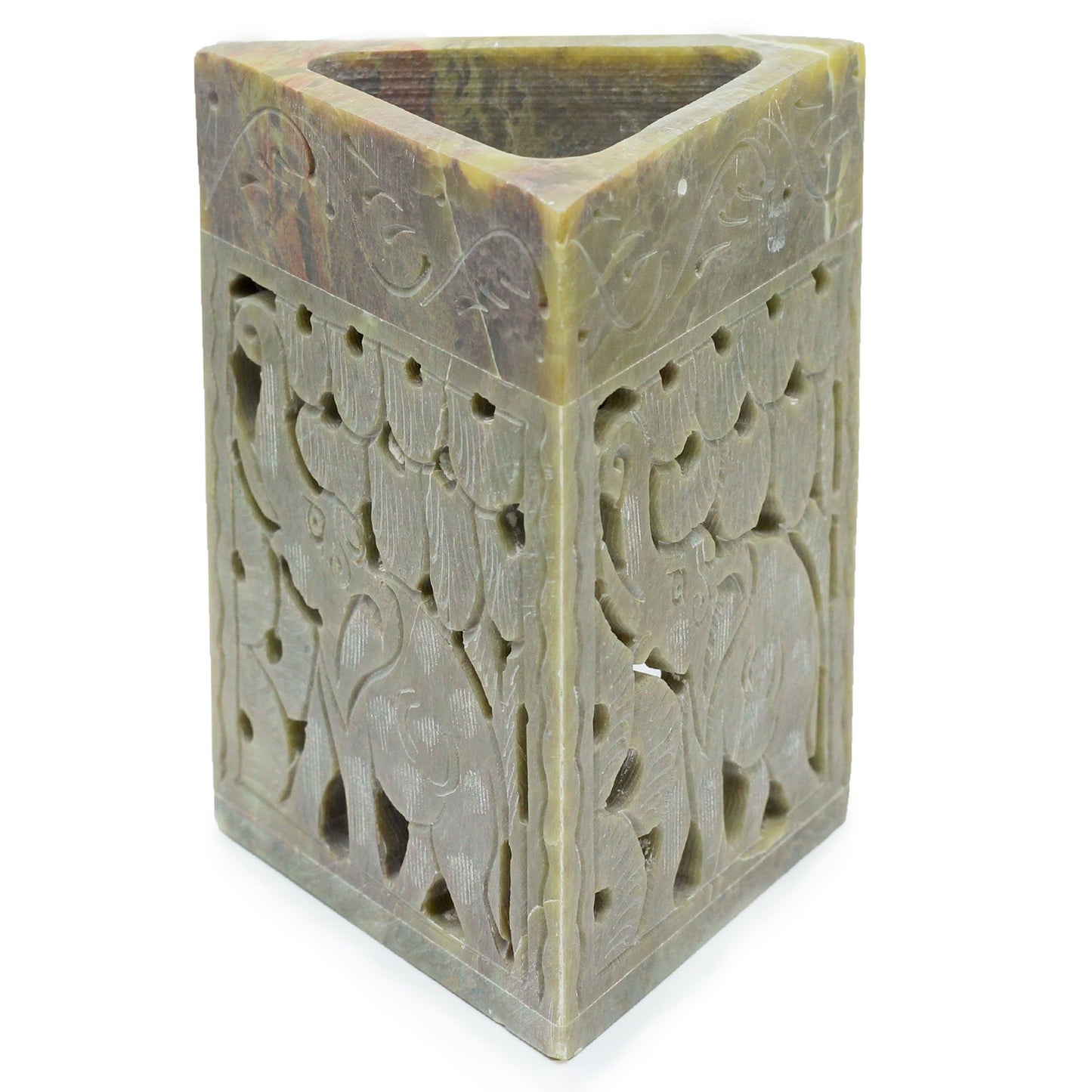 Queimador de Óleo de Esteatita Triangular 11x9cm - Elefante