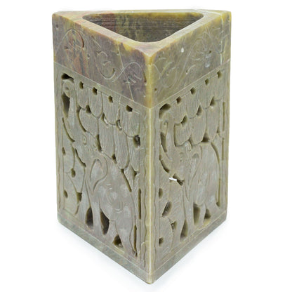 Queimador de Óleo de Esteatita Triangular 11x9cm - Elefante