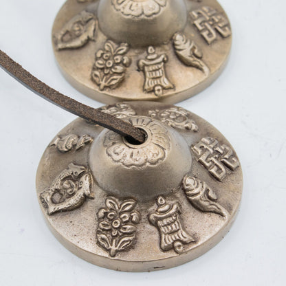 Sino Tibetano Tingsha Premium - Símbolos da Sorte - aprox. 6 cm (155 g)