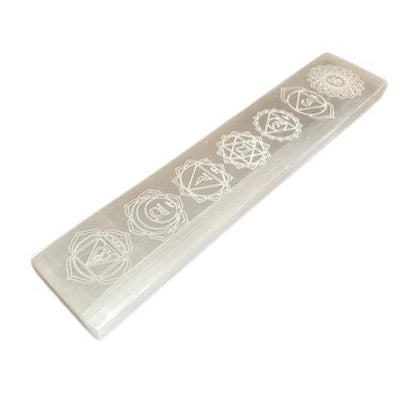 Placa de Carga de Selenite para Barra Plana 20cm - Chakra