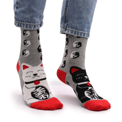 Meias de Bambu Hop Hare – Gato da Sorte (S · EU 36–40)
