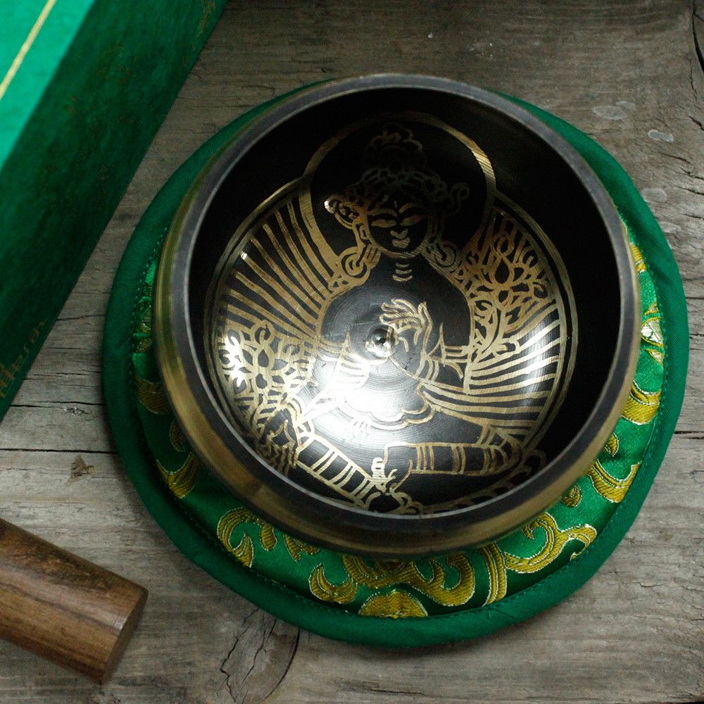 Taça Tibetana - Tara Verde 10 cm