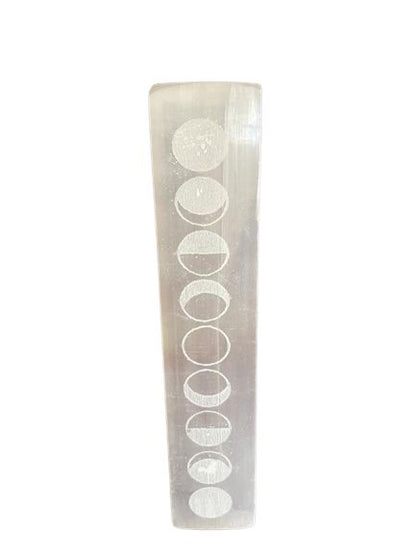 Placa de Carga de Selenite para Barra Plana 20cm - Ciclos da Lua