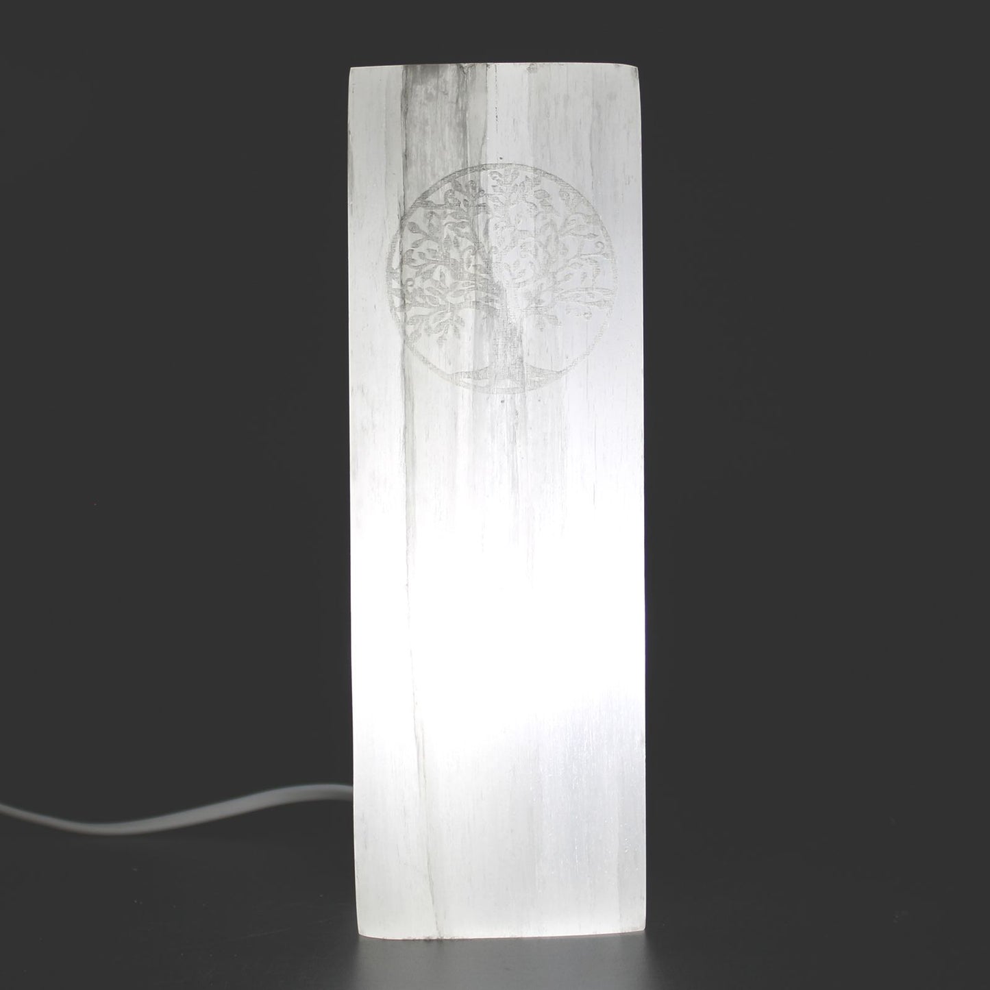 Candeeiro Bloco de Selenite 25cm - Árvore da Vida