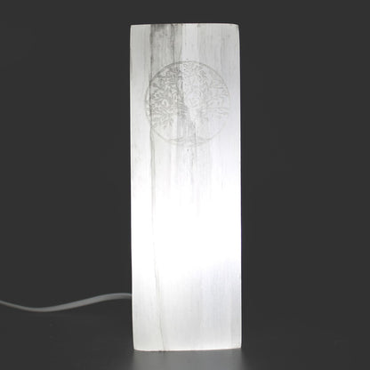 Candeeiro Bloco de Selenite 25cm - Árvore da Vida