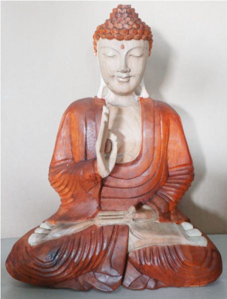 Estátua de Buda Esculpida à Mão - 40cm Transmissão de Ensinamento
