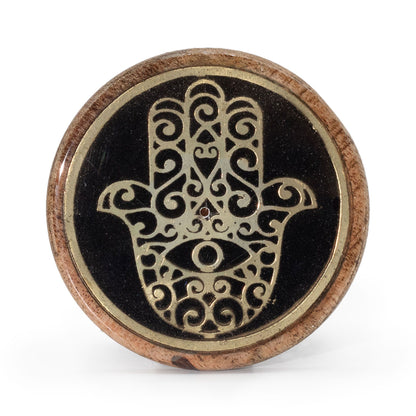 Suporte Madeira para Incensos - Hamsa